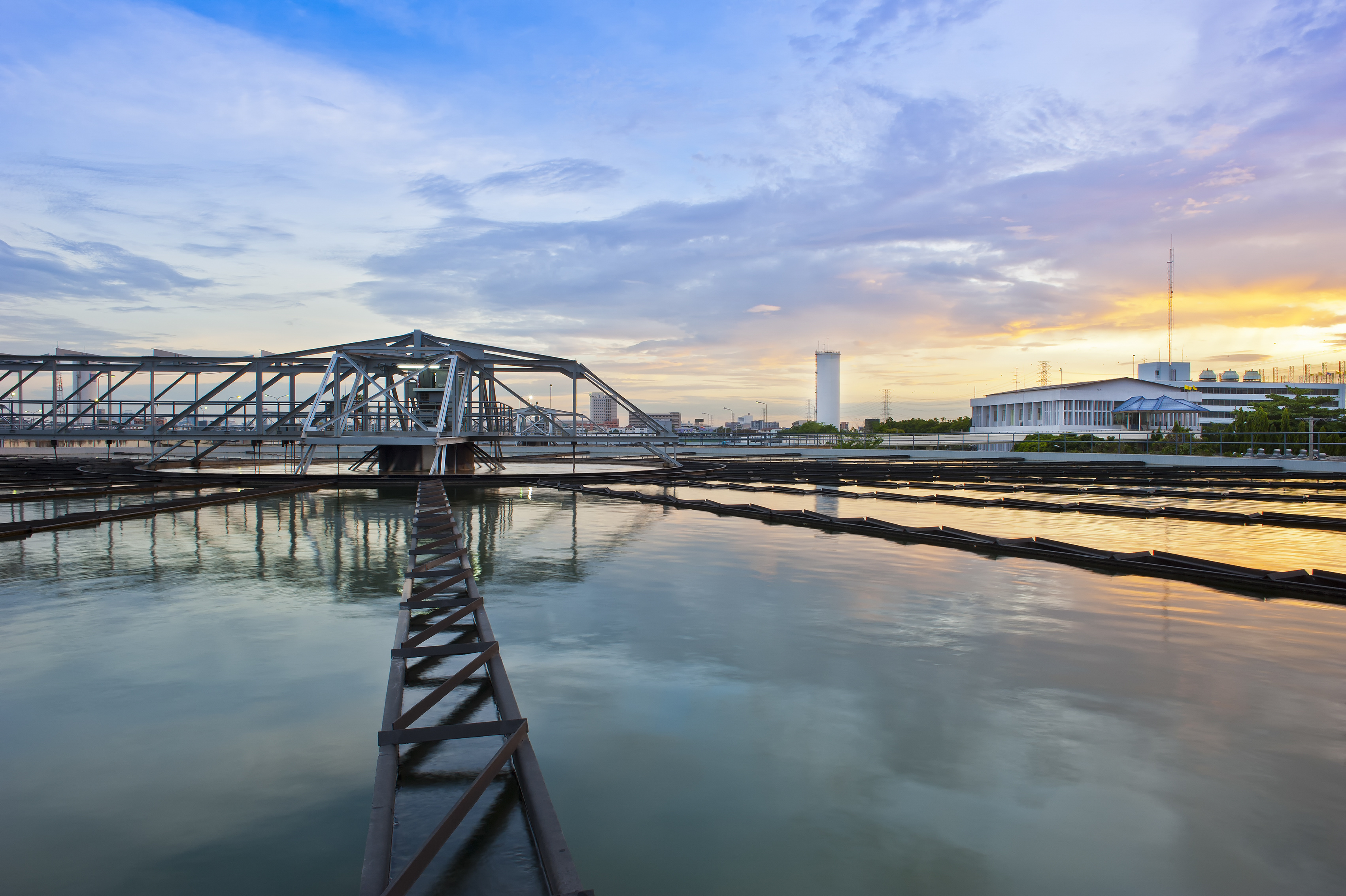 Water Treatment Plant at twilight